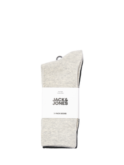 Jack & Jones Kids' Cotton Blend Socks, Pack of 3, Black/White/Melange - view 2, Black/White/Melange