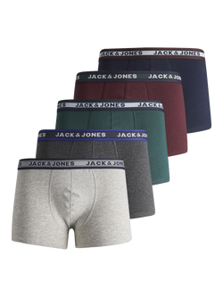 Jack & Jones Kids' Trunks, Pack of 5, Dark Grey Melange, Dark Grey Melange