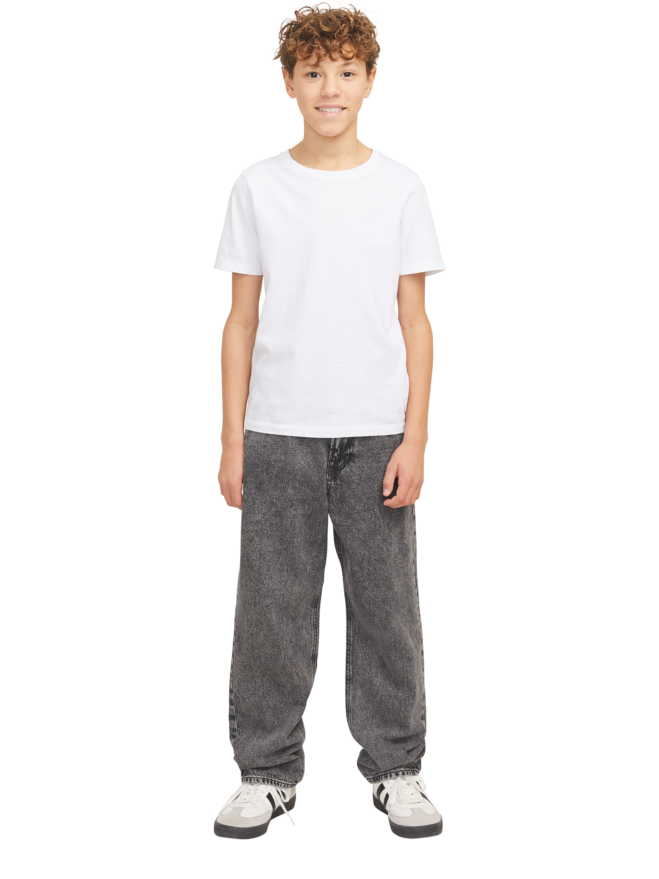 Product image 1 of 8, which shows Jack & Jones Kids' Five Pocket Straight Jeans, Black Denim, 8 years