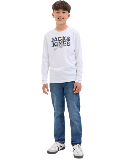 Jack & Jones Kids' Glenn Slim Fit Jeans, Blue Denim, Blue Denim