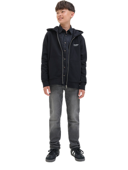 Jack & Jones Kids' Glenn Slim Fit Jeans, Black Denim, Black Denim