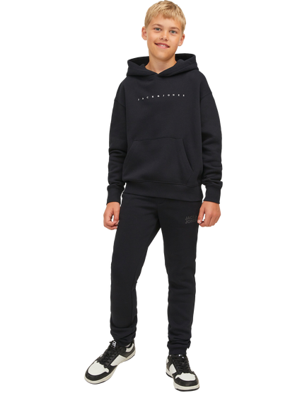 Jack & Jones Kids' Gordon Cotton Blend Joggers, Black Tonal
