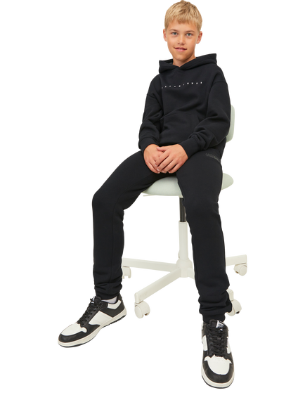 Jack & Jones Kids' Gordon Cotton Blend Joggers - view 2, Black Tonal