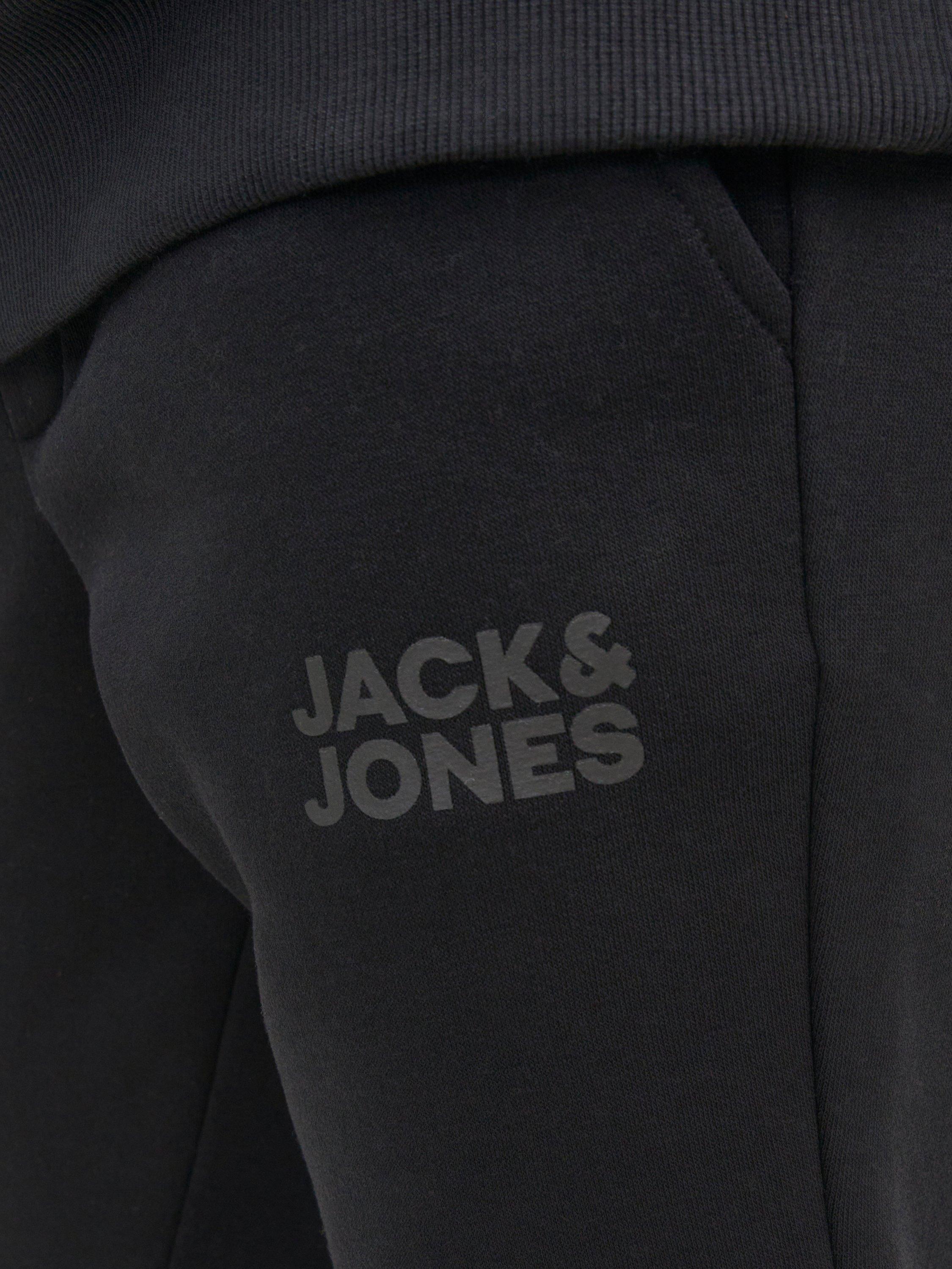 Product image 5 of 8, which shows Jack & Jones Kids' Gordon Cotton Blend Joggers, Black Tonal, 8 years