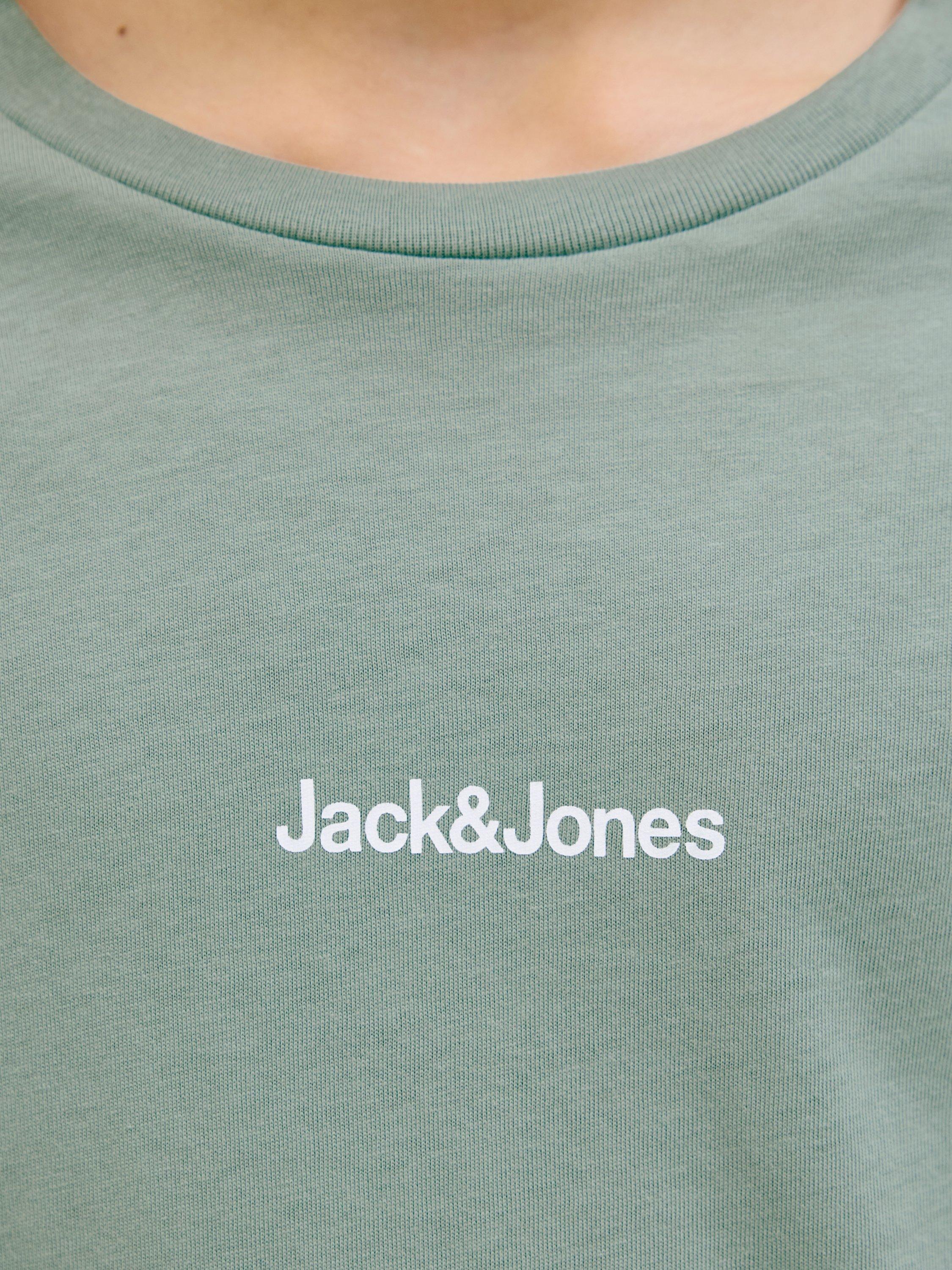 Product image 4 of 8, which shows Jack & Jones Kids' Cotton Logo Graphic T-Shirt, Iceberg Green, 8 years