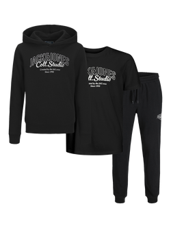 Jack & Jones Kids' Makoto Cotton Blend 3-Piece Tracksuit Set, Black, Black