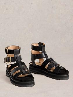 White Stuff Alexa Suede Strappy Platform Sandals, Pure Black - view 2, Pure Black