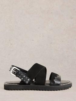 White Stuff Dolly Suede Western Sandals, Pure Black, Pure Black