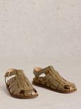 White Stuff Hattie Leather Footbed Strappy Sandals, Khaki