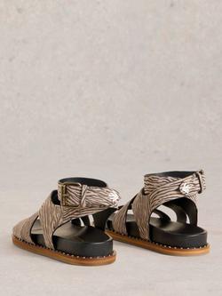 White Stuff Suede Gladiator Footbed Sandals, Brown/Multi - view 2, Brown/Multi