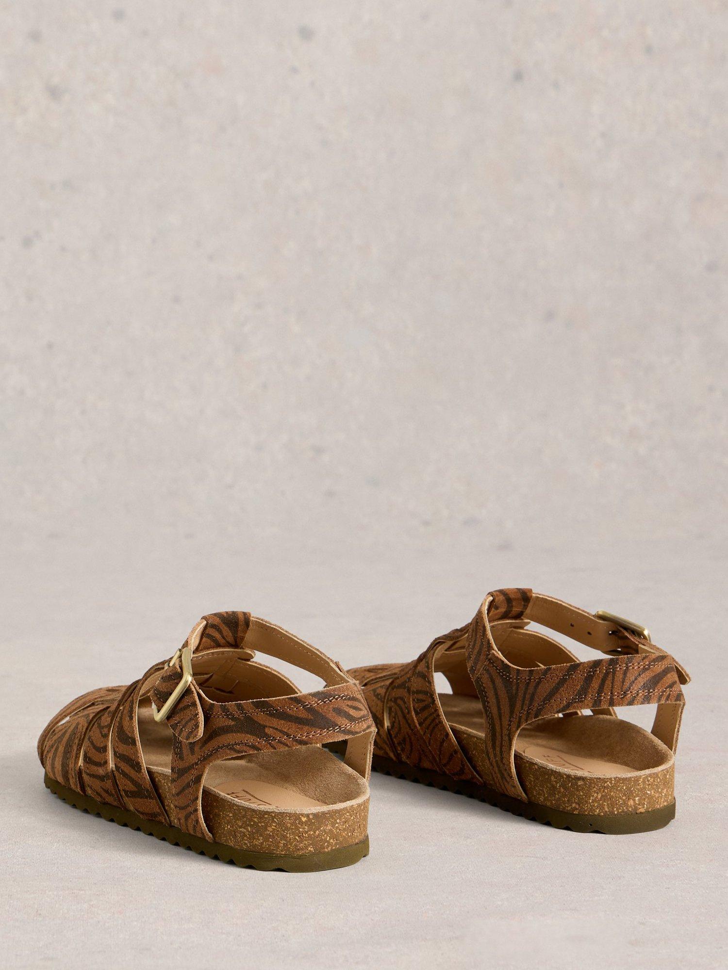 Product image 2 of 6, which shows White Stuff Hettie Suede Fisherman Footbed Sandals, Brown/Multi, 3