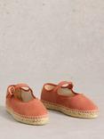 White Stuff Mary Jane Suede Espadrilles, Mid Orange