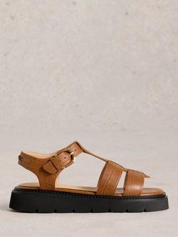 White Stuff Rose Leather T-Bar Fisherman Sandals, Mid Tan, Mid Tan