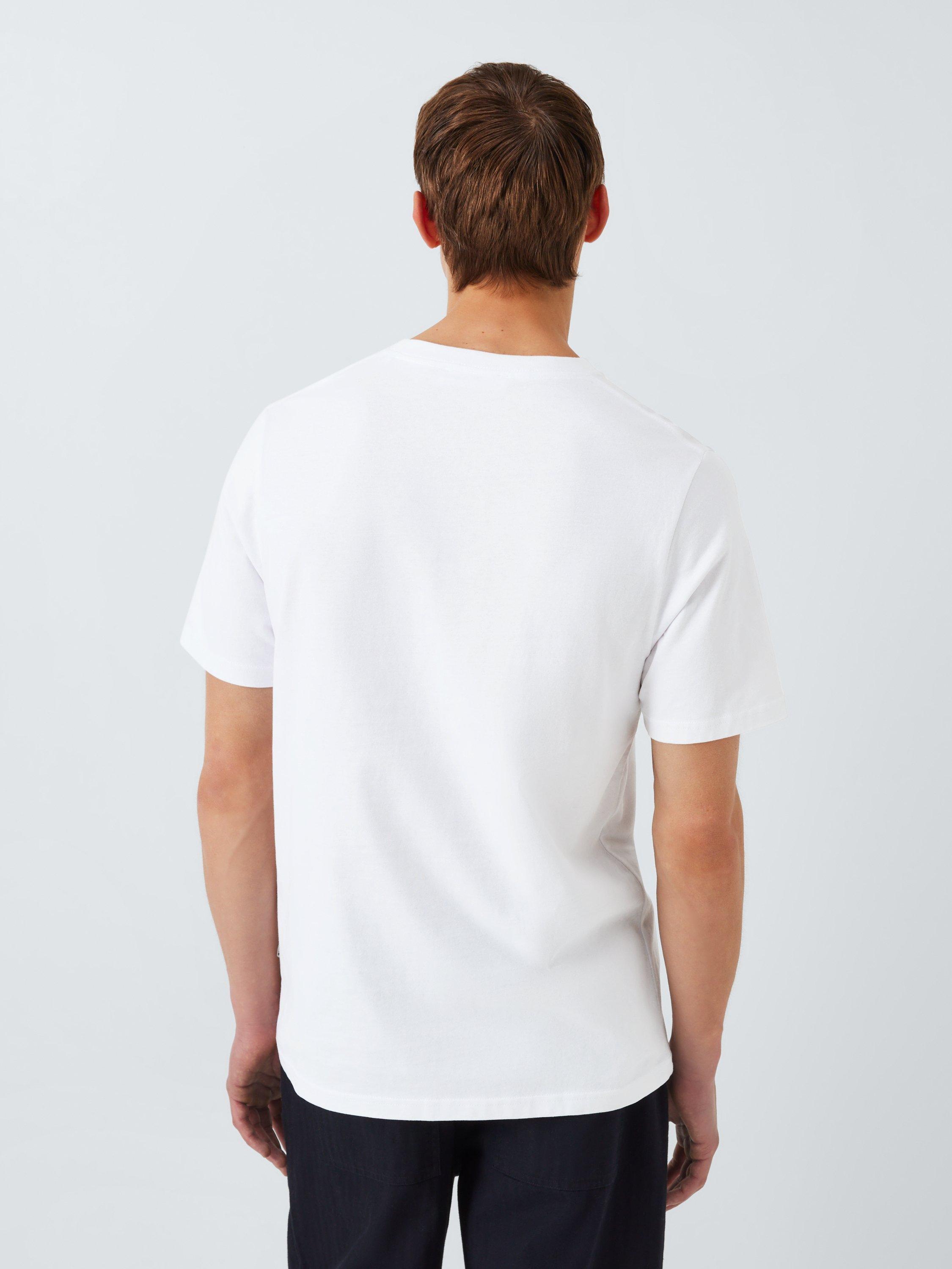 Product image 2 of 6, which shows WOOD WOOD Cotton Regular Fit Short Sleeve Double Logo T-Shirt, Bright White, S