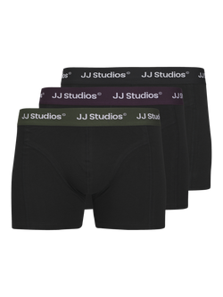 Jack & Jones Junior Soho Cotton Blend Trunks, Pack of 3, Black/Multi