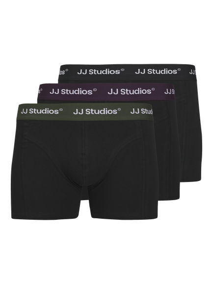 Jack & Jones Junior Soho Cotton Blend Trunks, Pack of 3, Black/Multi