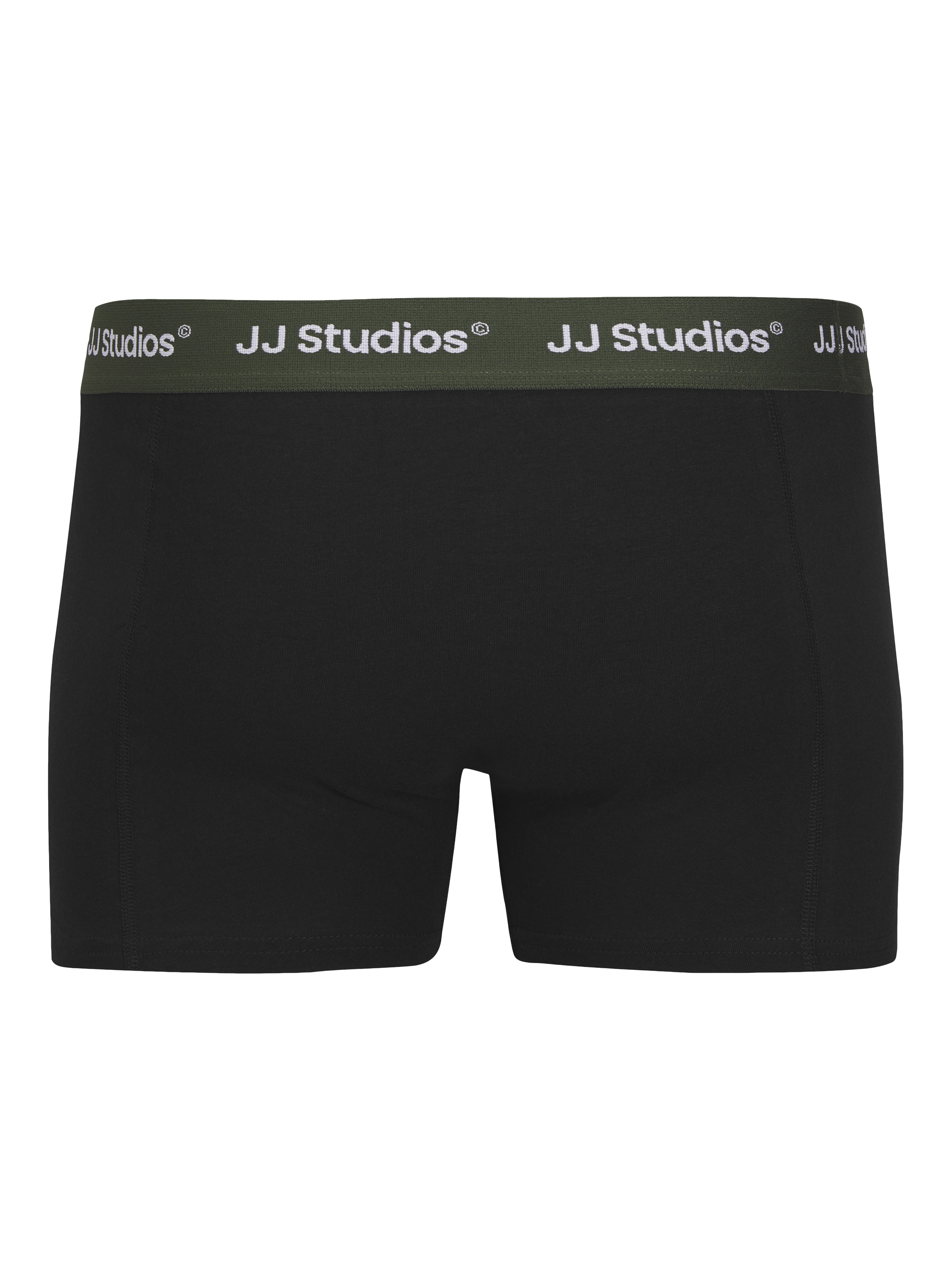 Product image 2 of 2, which shows Jack & Jones Junior Soho Cotton Blend Trunks, Pack of 3, Black/Multi, 8 yrs