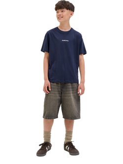 Jack & Jones Kids' Cotton Logo Graphic T-Shirt, Navy Blazer - view 2, Navy Blazer