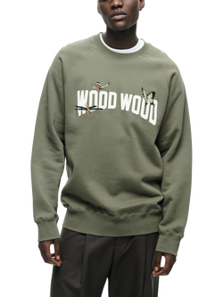 WOOD WOOD Hester Butterfly Logo Sweatshirt, Dusty Olive, Dusty Olive