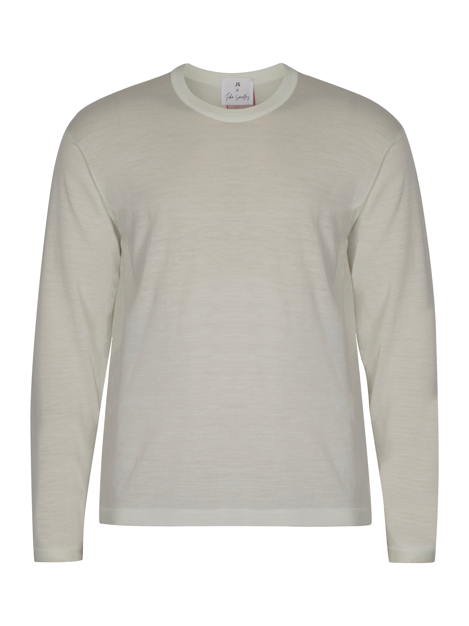 Product image 4 of 11, which shows John Smedley Unisex T-Shirt, Snow White/Red, S