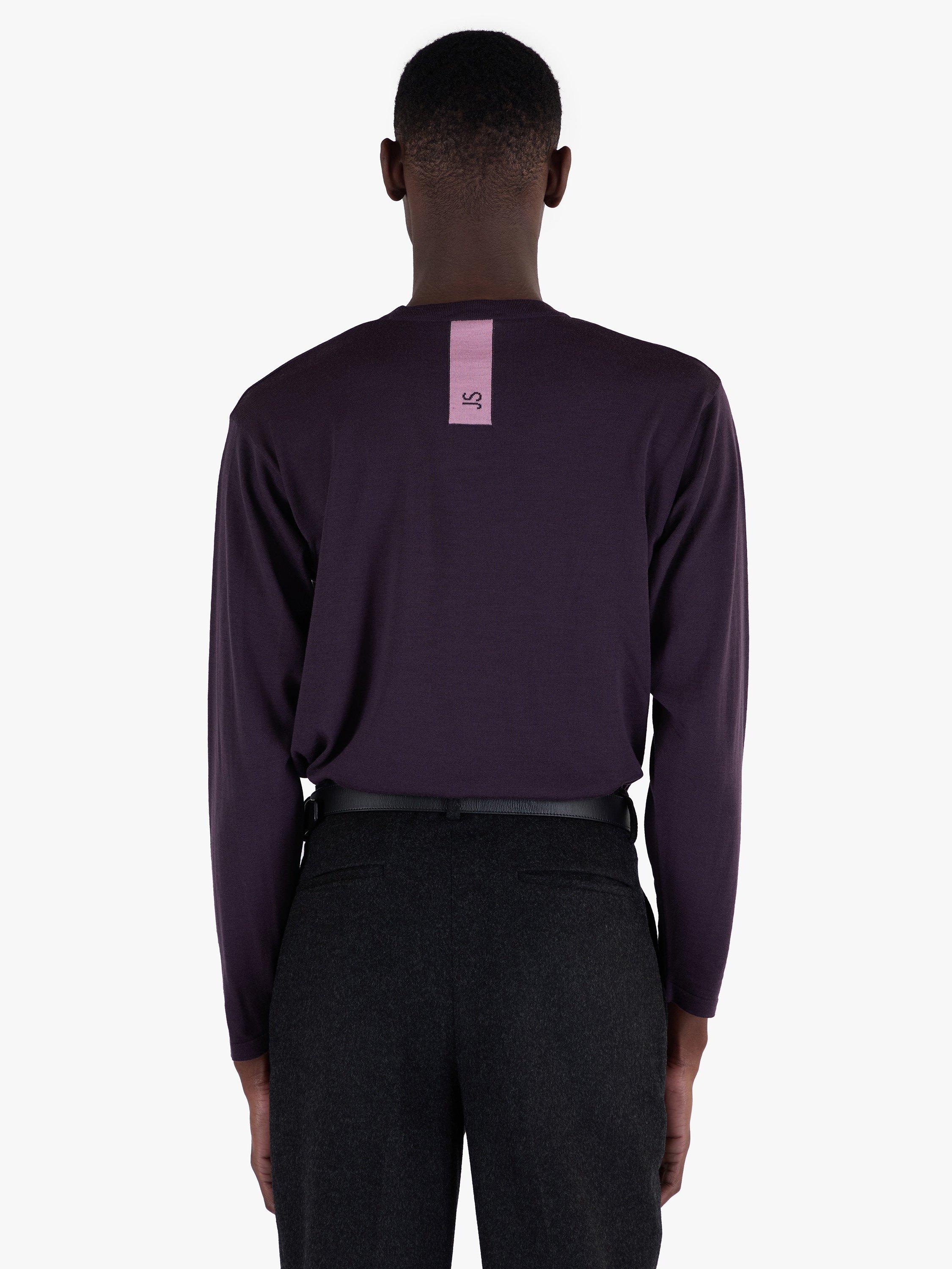 Product image 2 of 8, which shows John Smedley Unisex T-Shirt, Purple/Rosewood, S