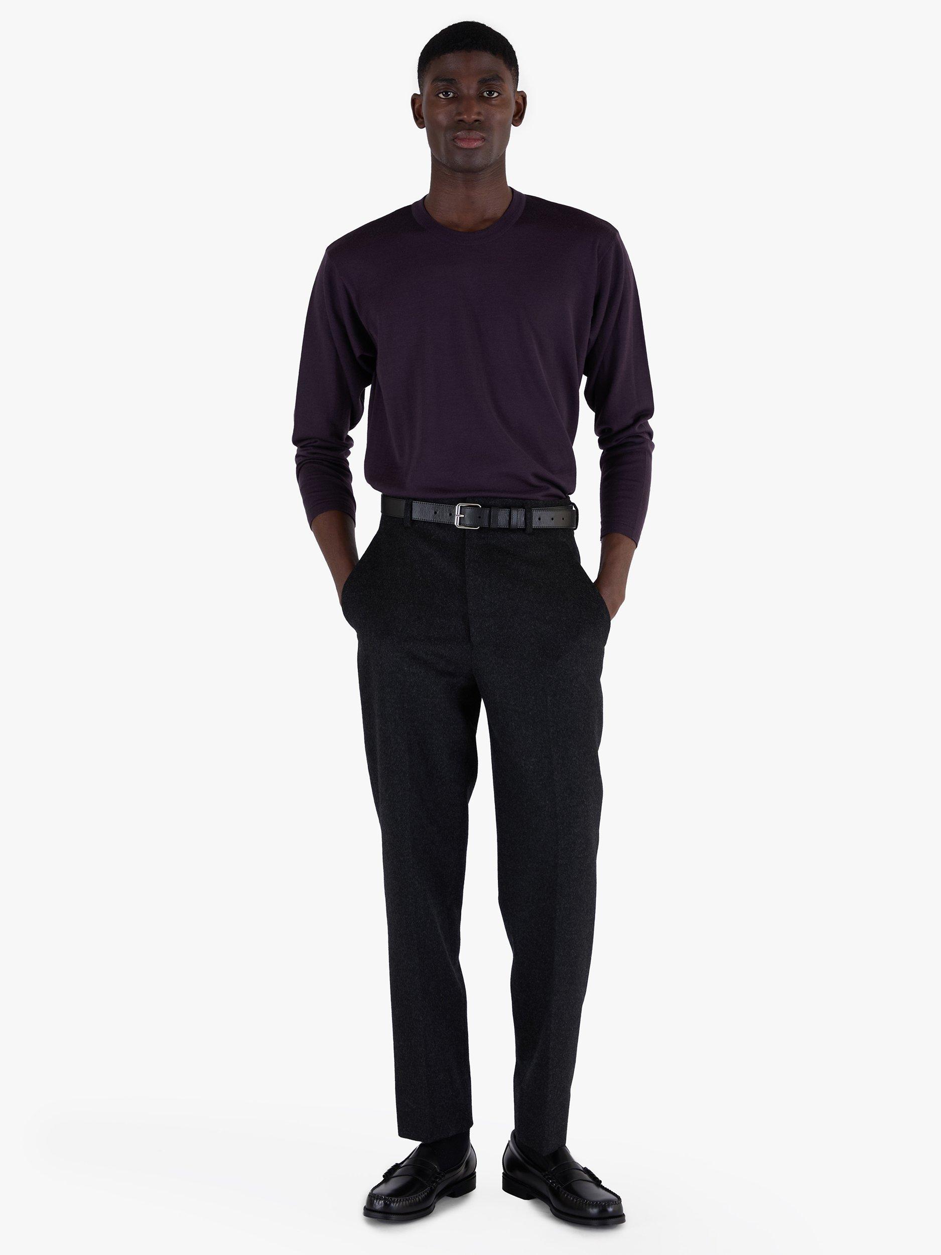 Product image 3 of 8, which shows John Smedley Unisex T-Shirt, Purple/Rosewood, S