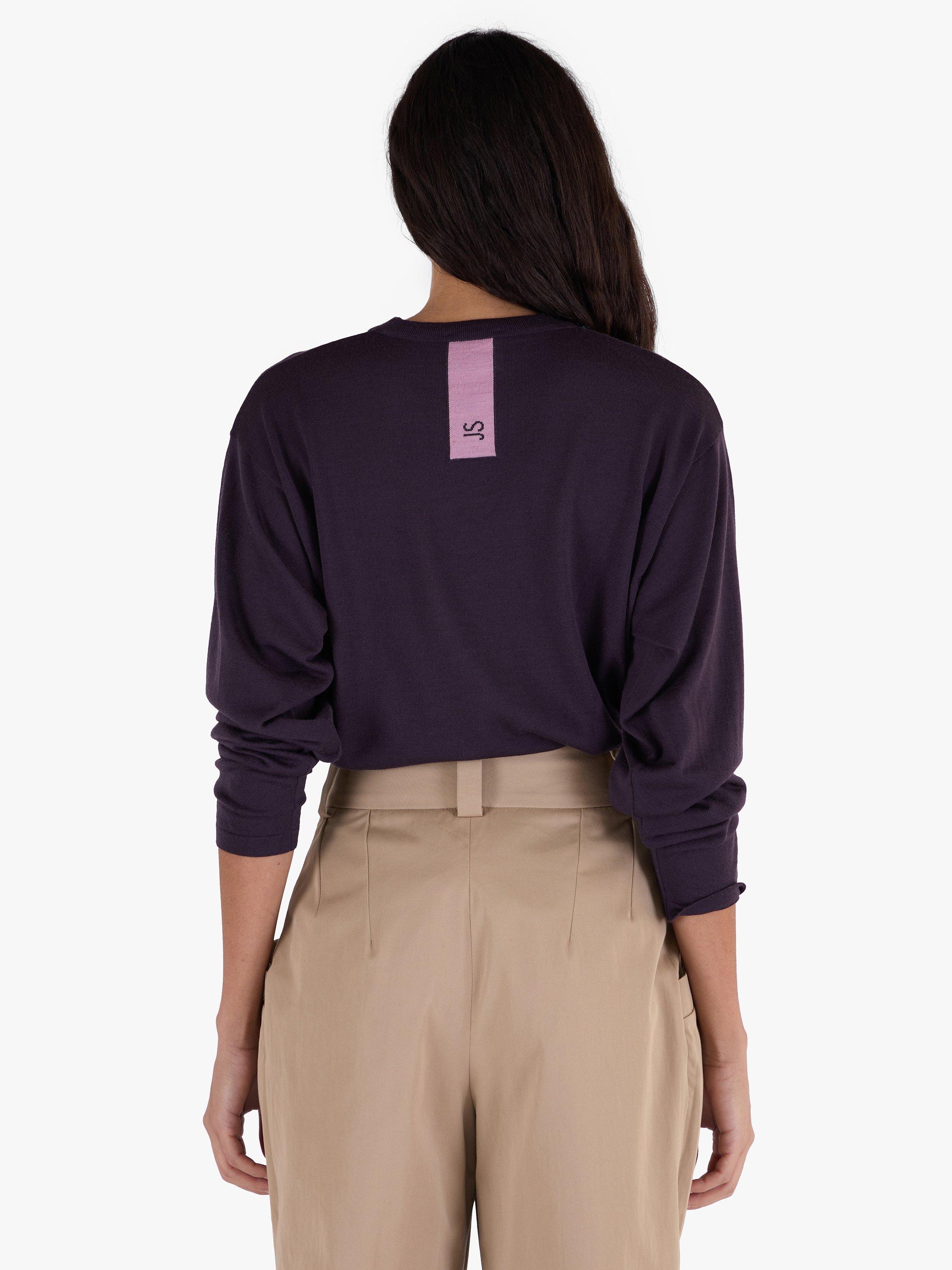 Product image 6 of 8, which shows John Smedley Unisex T-Shirt, Purple/Rosewood, S