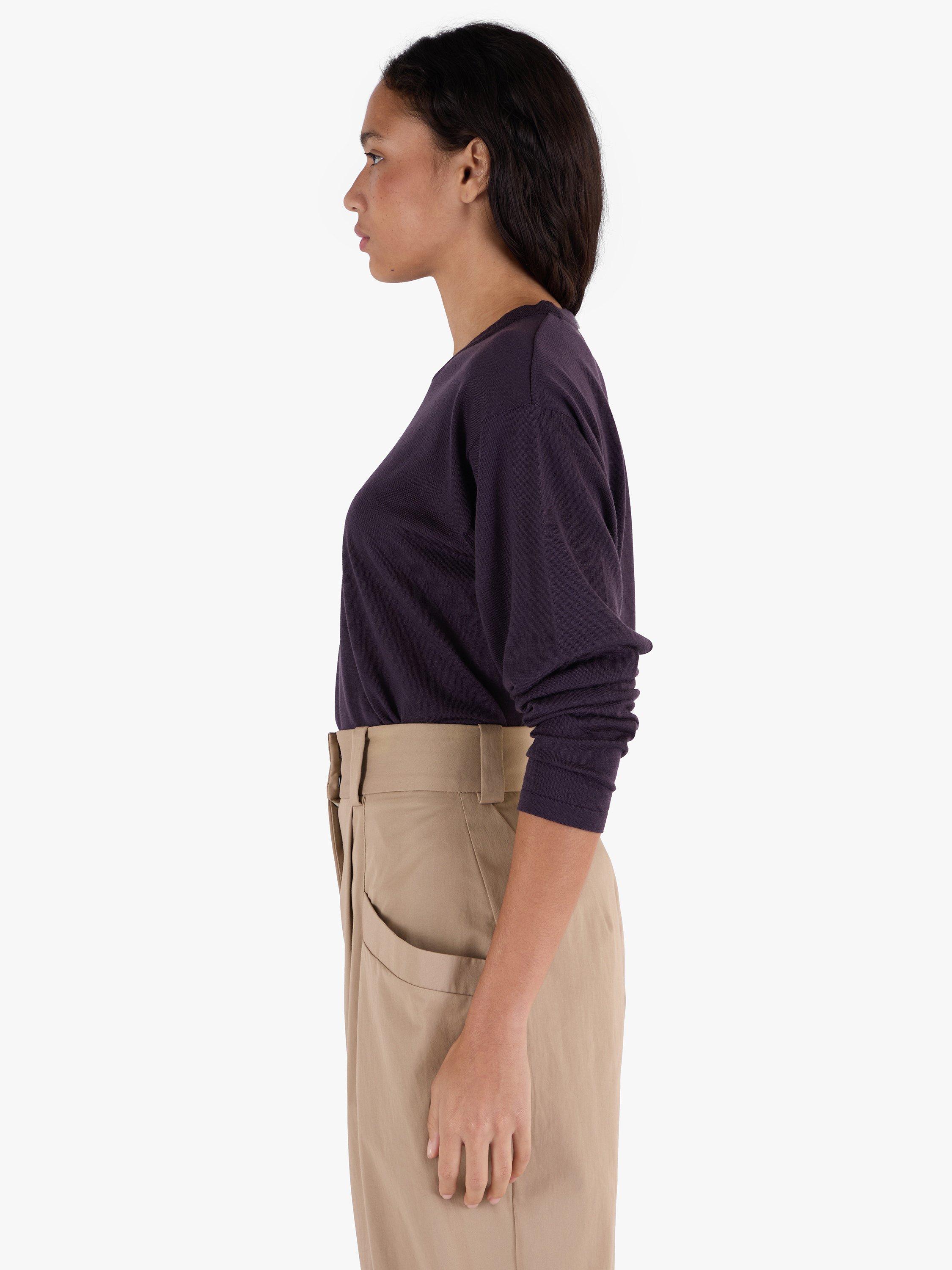 Product image 8 of 8, which shows John Smedley Unisex T-Shirt, Purple/Rosewood, S