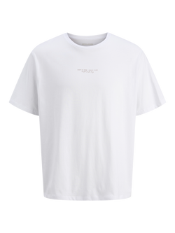 Jack & Jones Kids' Cotton Back Print T-Shirt, White, White