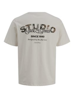 Jack & Jones Kids' Yuki Cotton Logo Print T-Shirt, Moonbeam - view 2, Moonbeam