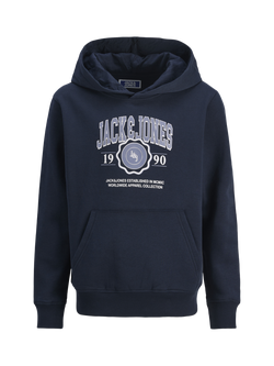 Jack & Jones Kids' Mako Cotton Rich Hoodie, Sky Captain, Sky Captain