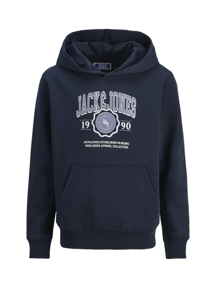 Jack & Jones Kids' Mako Cotton Rich Hoodie, Sky Captain, Sky Captain