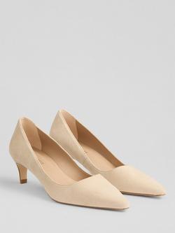 L.K.Bennett Ava Suede Kitten Heel Court Shoes - view 2, Trench