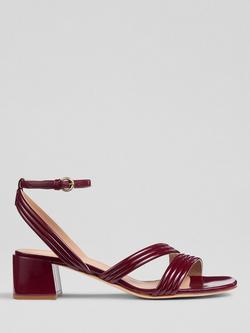 L.K.Bennett Etta Block Heel Strappy Sandals, Bordeaux