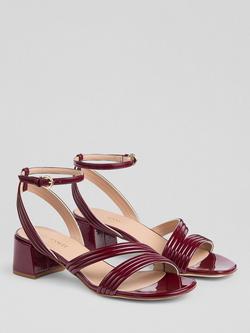 L.K.Bennett Etta Block Heel Strappy Sandals - view 2, Bordeaux