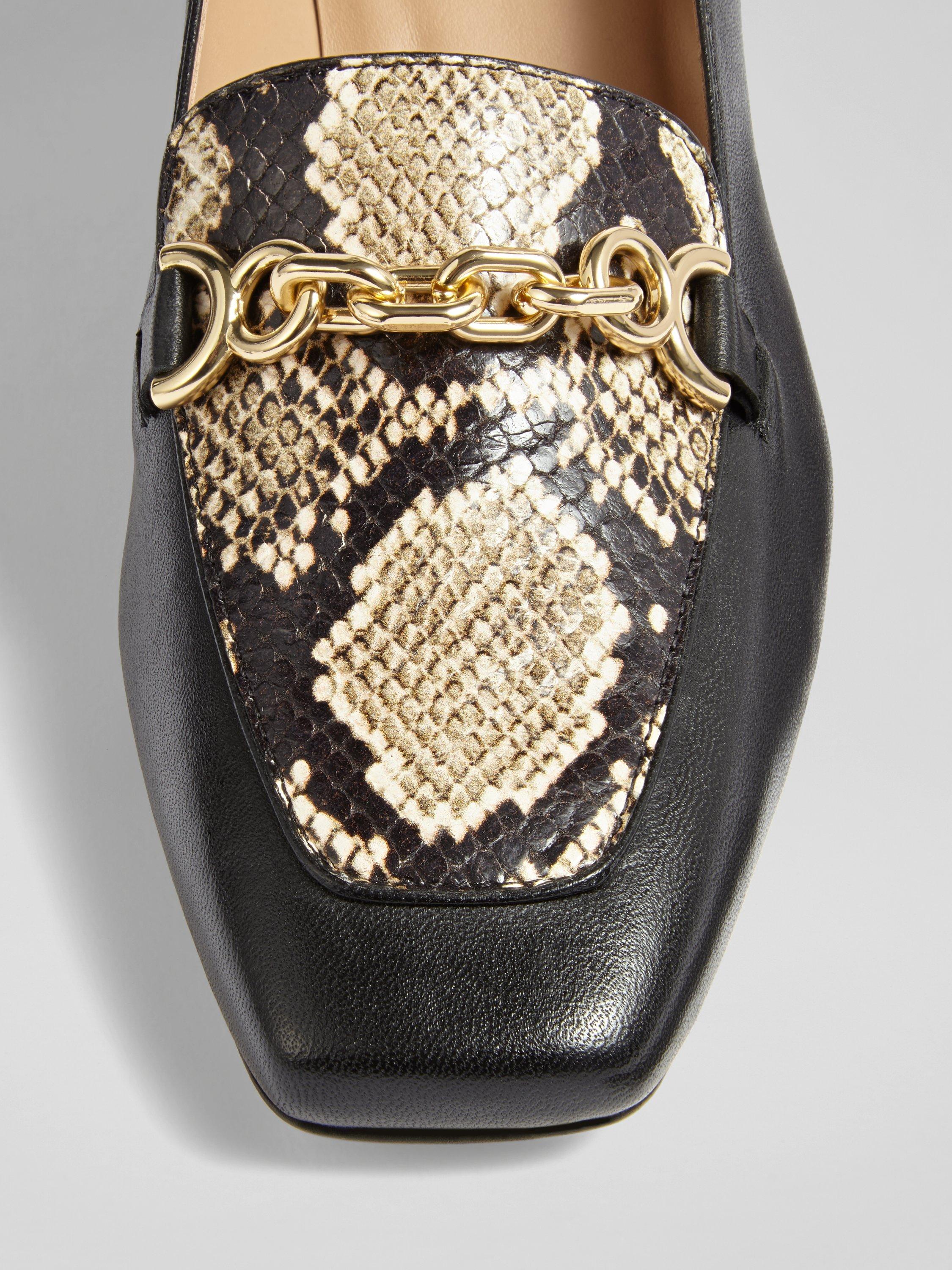 Product image 3 of 3, which shows L.K.Bennett Johanna Croc Effect Leather Court Shoes, Black, 3