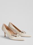 L.K.Bennett Laila Patent Leather Multi Buckle Court Shoes, Cream