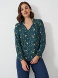 Crew Clothing Floral Shirred Neck Top, Multi