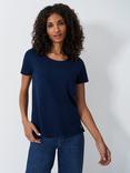 Crew Clothing Slub Scoop Neck T-Shirt, Navy