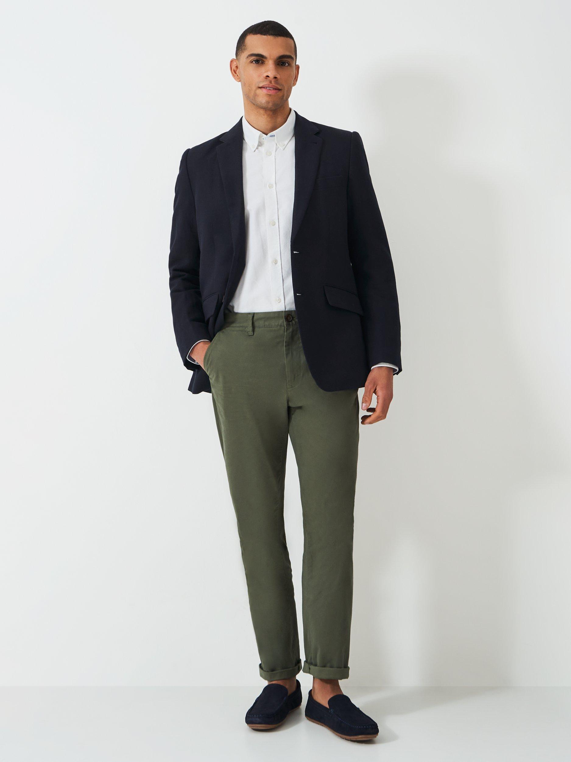 Product image 3 of 6, which shows Crew Clothing Prince of Wales Check Wool Blend Blazer, Navy Blue, 42R