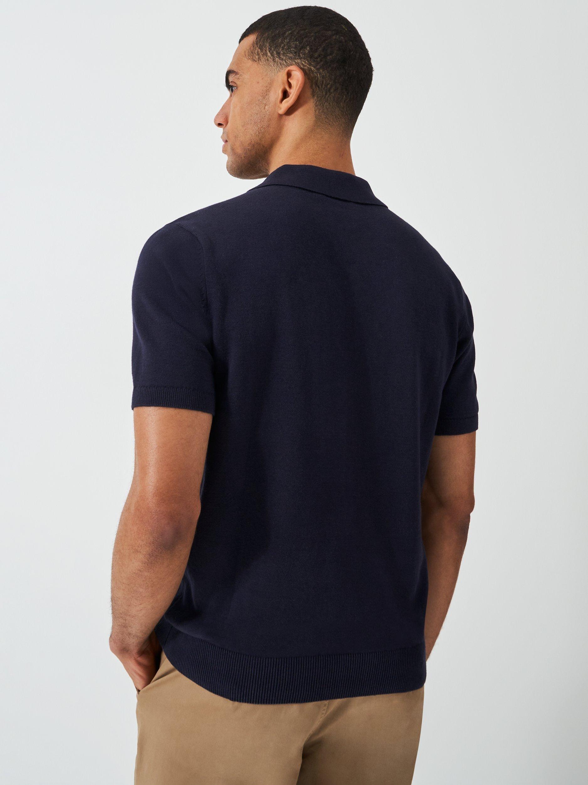 Product image 3 of 5, which shows Crew Clothing Regular Fit Short Sleeve Cotton Polo Shirt, Navy, L