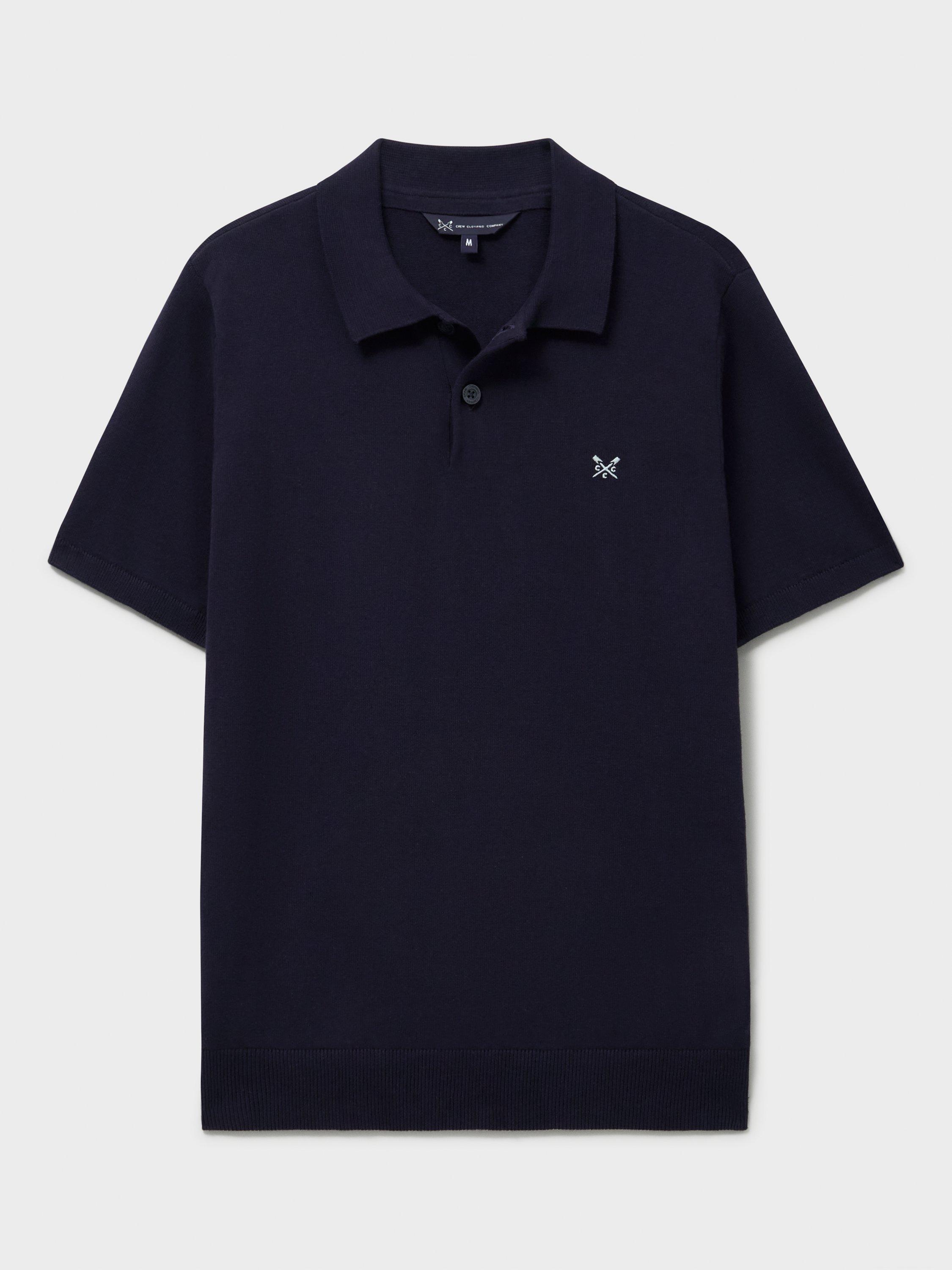 Product image 5 of 5, which shows Crew Clothing Regular Fit Short Sleeve Cotton Polo Shirt, Navy, L