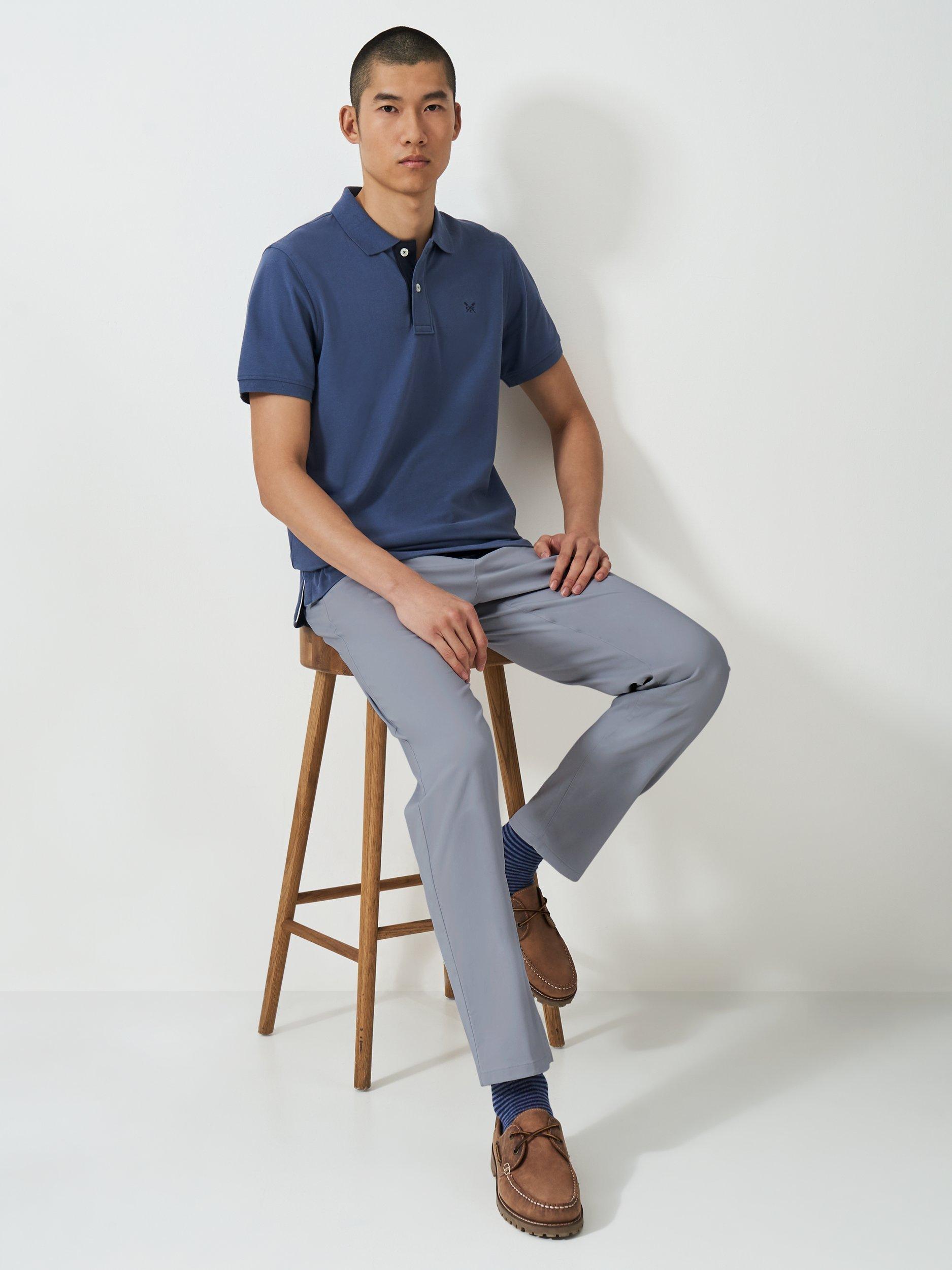 Product image 1 of 5, which shows Crew Clothing Cotton Blend Straight Fit Chinos, Light Grey, 32R