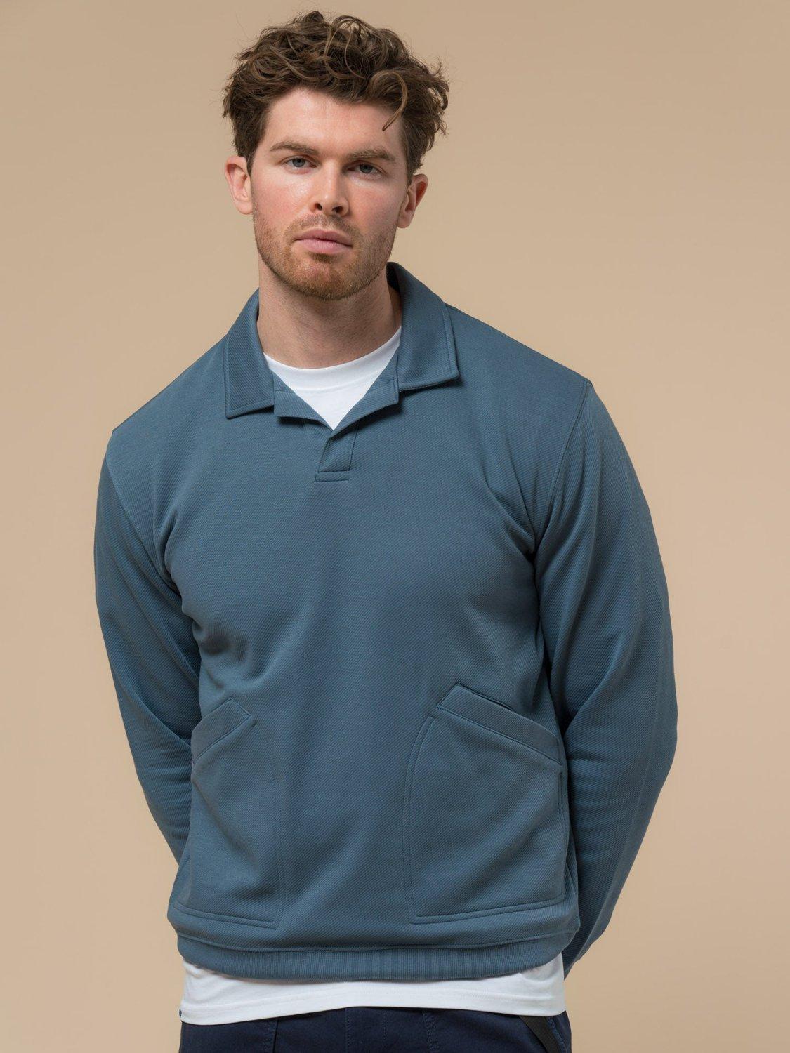 Product image 1 of 11, which shows Penfield Cahoon Cotton Blend Rugby Shirt, Blue Fusion, S