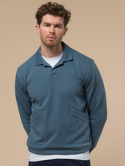Penfield Cahoon Cotton Blend Rugby Shirt, Blue Fusion, Blue Fusion