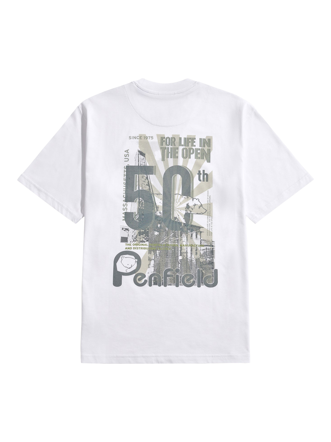 Product image 2 of 5, which shows Penfield 50th Anniversary Photo Print T-Shirt, Bright White, S