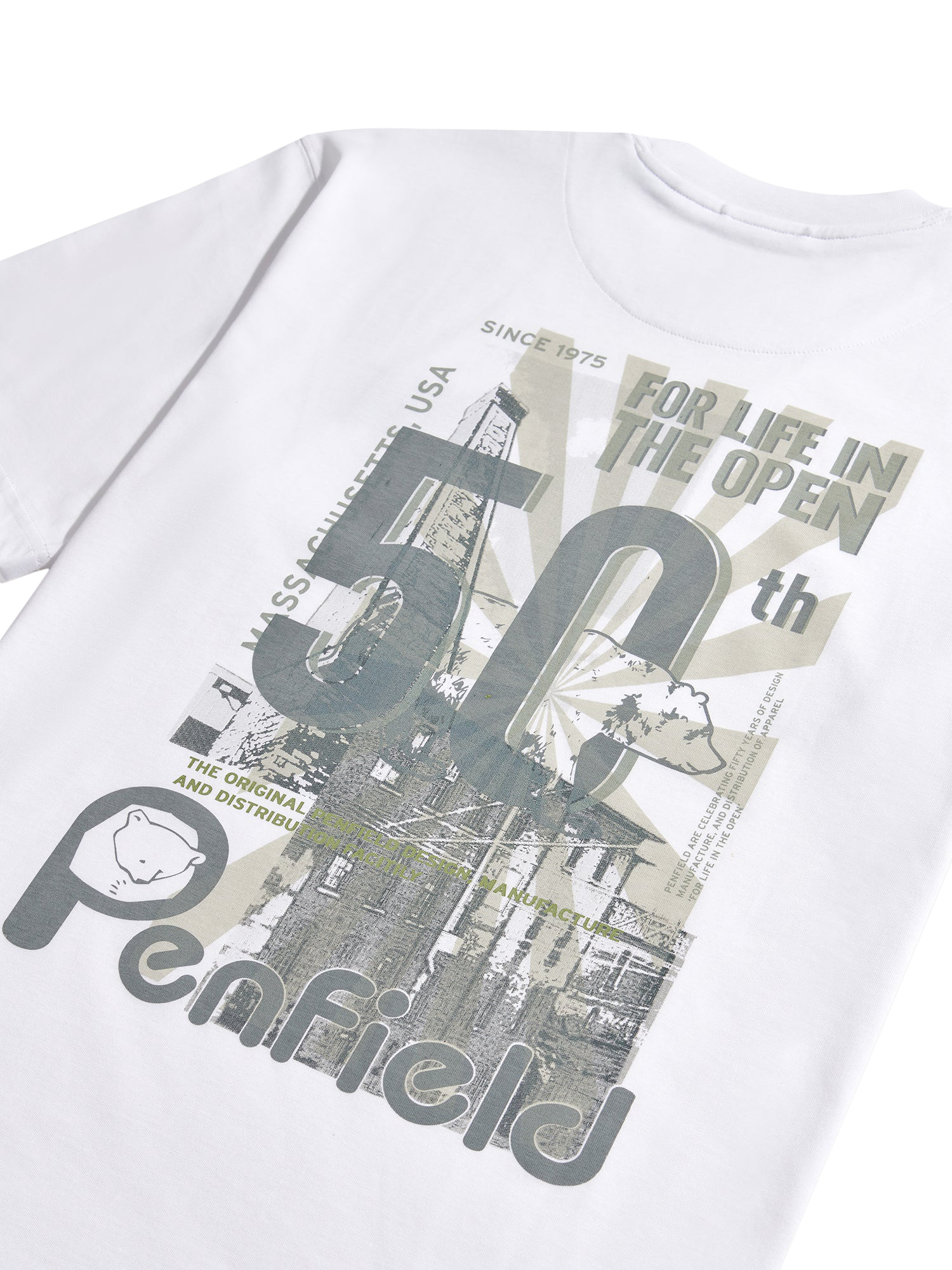 Product image 3 of 5, which shows Penfield 50th Anniversary Photo Print T-Shirt, Bright White, S