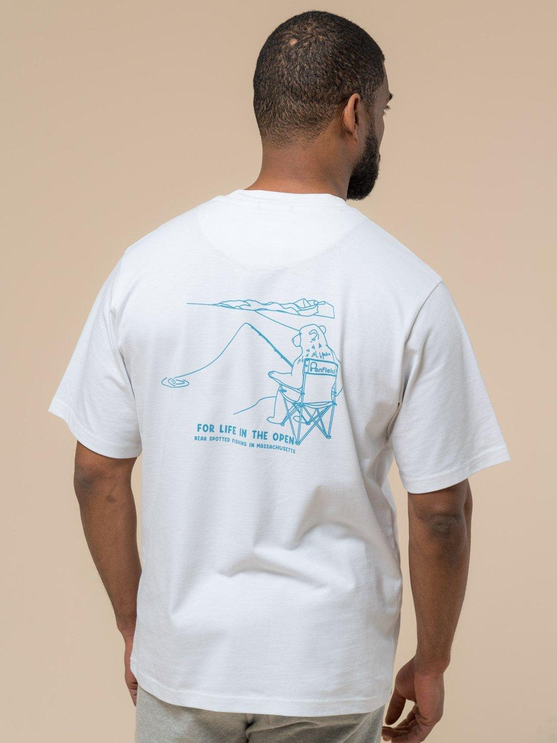 Product image 4 of 10, which shows Penfield Bear Fishing Graphic T-Shirt, Bright White, S