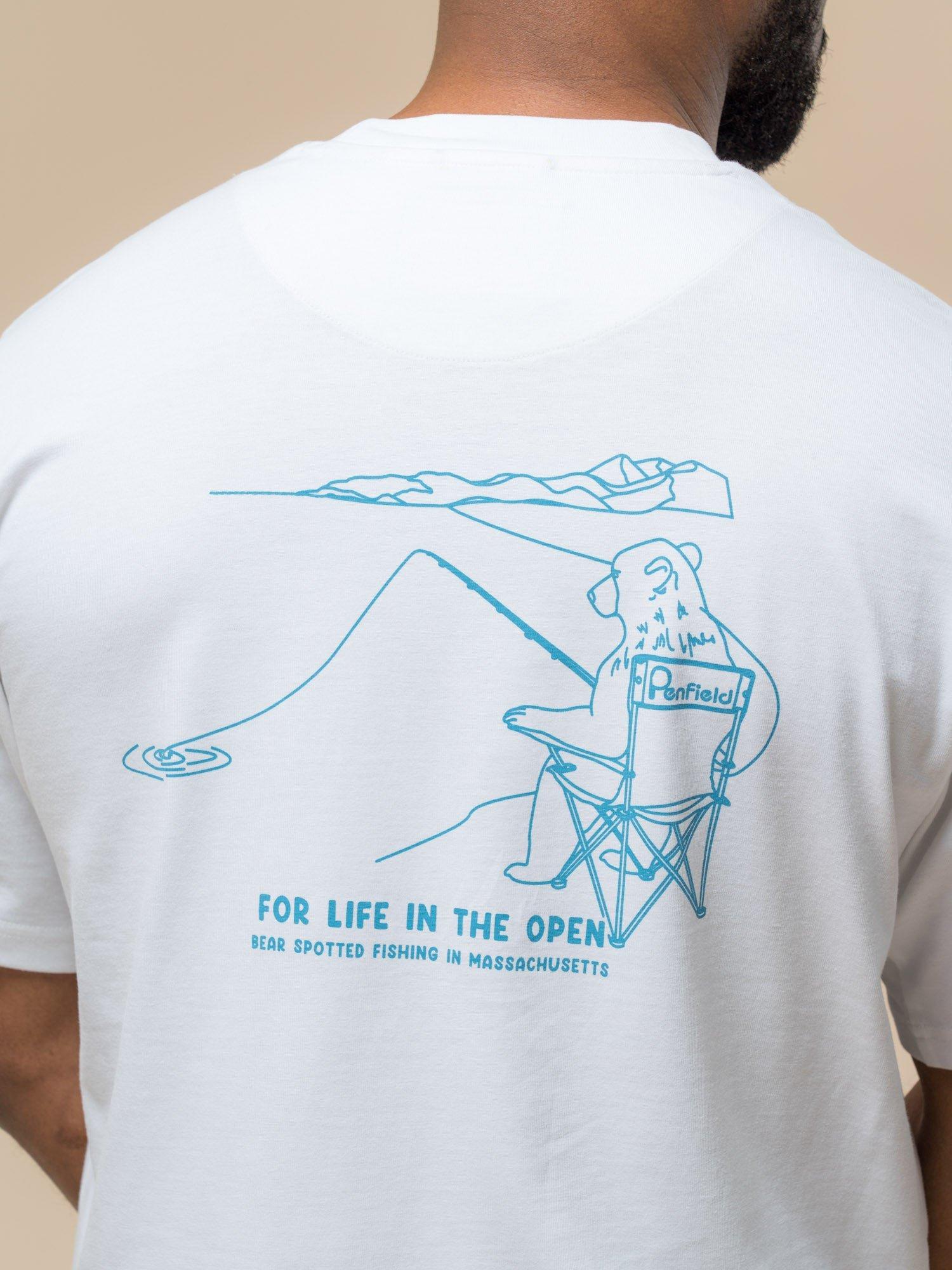 Product image 6 of 10, which shows Penfield Bear Fishing Graphic T-Shirt, Bright White, S