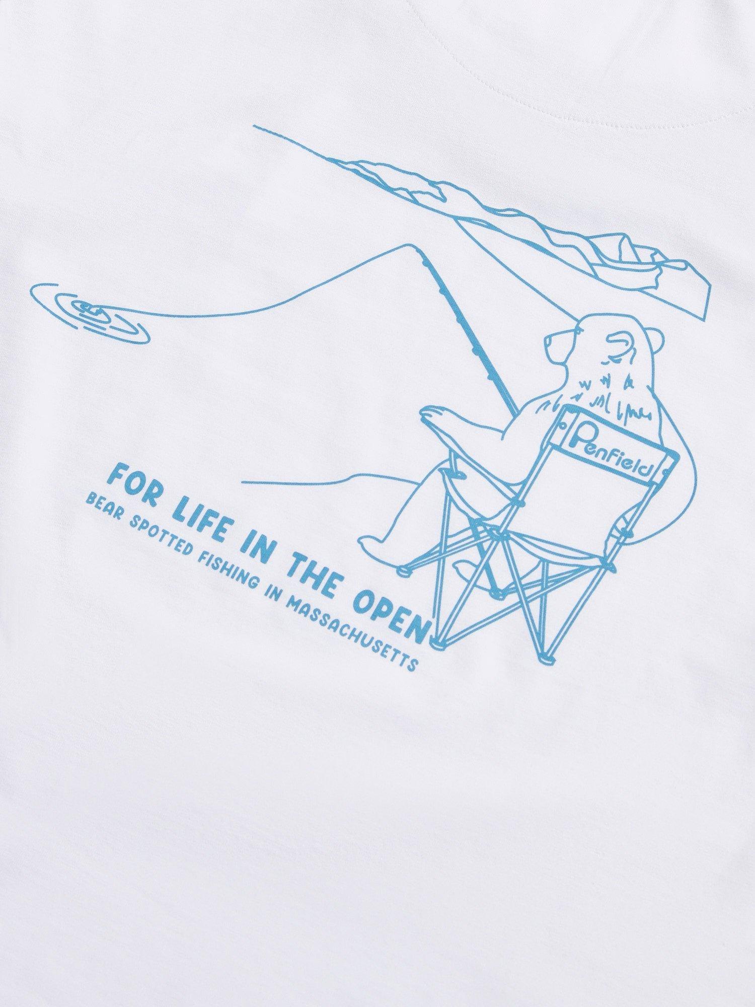 Product image 10 of 10, which shows Penfield Bear Fishing Graphic T-Shirt, Bright White, S
